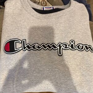 Champion mens Gray Sweatshirt with Logo